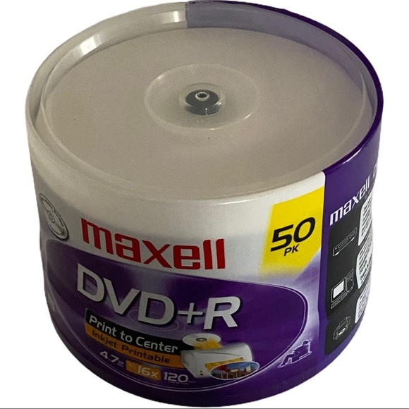 NEW Maxell 50-Pack DVD+R 4.7GB 16x 120 min New Sealed - Picture 3 of 7